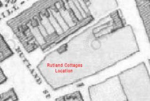 Rutland Cottages location on 1837 Map