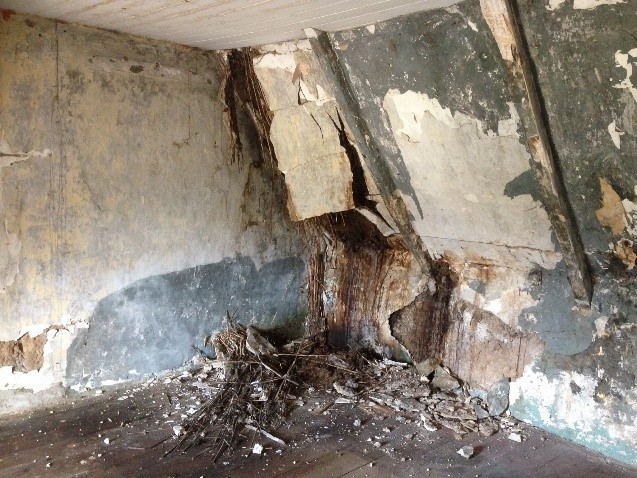 Upstairs Interior Showing Damage From Water Ingress - Cottageology - Irish Cottages & Culture